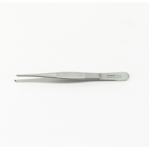 vedena® Chirurgische Pinzette, mittelbreit, 1x2 Zähne, 115 mm (4 ½“)
