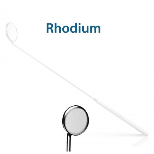 vedena® Kehlkopfspiegel (Rhodium-Beschichtet) mit fest montierten Sechskantgriff, Größe 0 = außen ∅ 10,0 mm, Gesamtlänge ohne Spiegel 170 mm (6¾“)