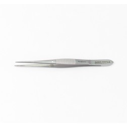 vedena® Feine anatomische Pinzette GRAEFE mit Führungsstift, gerade, Standardausführung (Arbeitsende 1,0 mm breit und fein gerieft), 100 mm (4“)